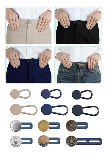 - Extensor De Cintura Para Pantalones, 12 Unidades, Sin
