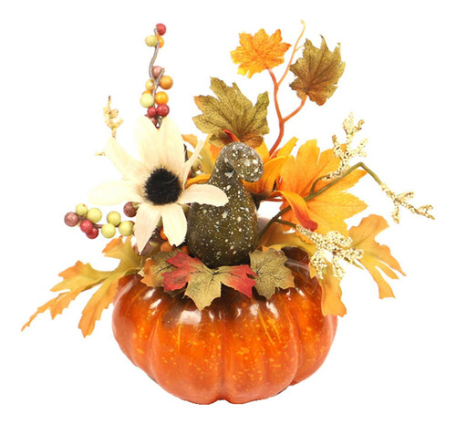 Adorno Otoño Artificial Con Forma Calabaza Y Hoja