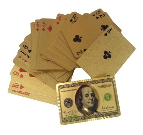 Baraja Dorada De 100 Dolares Americana Naipes