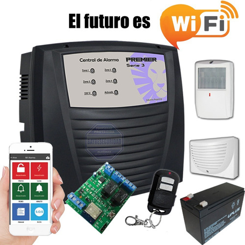 Kit Alarma Domiciliaria Inalambrica Casa Premir Control Wifi