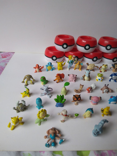 Lote Com 54 Mini Pokémons Guaraná Caçulinha 7 Pokebolas