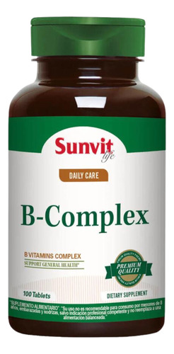 Vitamina B Complex 100 Tabletas Sunvit Life