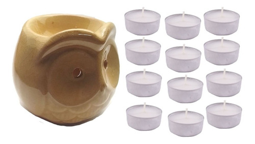 Difusor De Cerámica Modelo Búho Aromaterapia Velas Tea Light