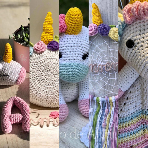 Amigurumi Unicornio Tejido Muñeco De Apego Bebé - Niña!!!