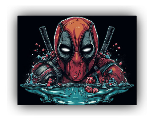 Arte De Pared Patrones Intensos Dead Pool Mural 65x50cm