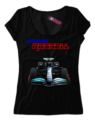 Remera Mujer George Russell Mercedes Benz F1  35 Dtg Premium