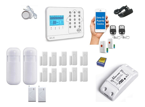 Alarma Gsm Wifi Control Domótico Kit Para Casa Grande