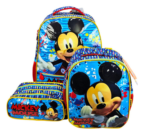 Mochila Costas Mickey Com Lancheira E Estojo Xeryus 11622