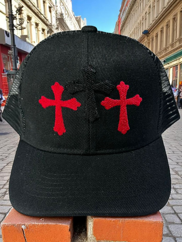 Gorra Bordado Curva Trailer 3 Cruces Negro Único