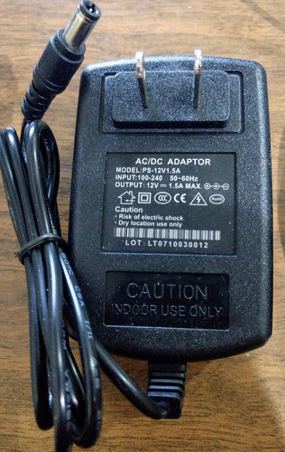 Adaptador Ac-dc Fijo 12v 1.5a Para Cámaras De Seguridad Cctv