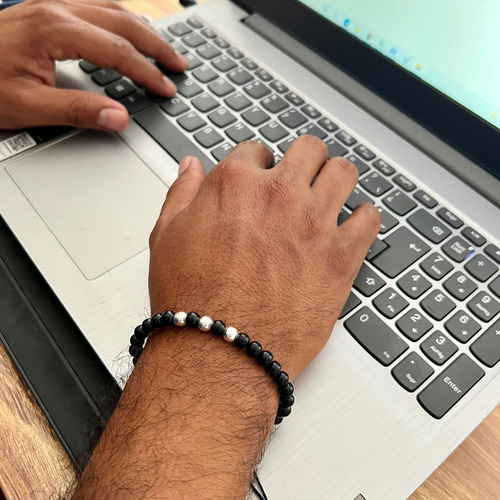 Imagen 6 de 9 de Pulsera Onix Ó Ojo De Tigre Con Plata 925 Ajustable Hombre