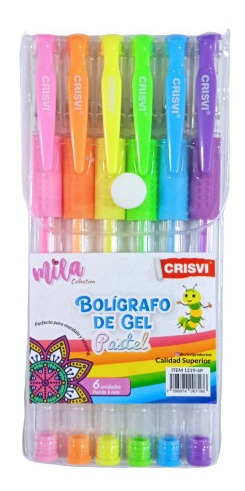 Boligrafos Gel Pastel Set De 6unids Crisvi