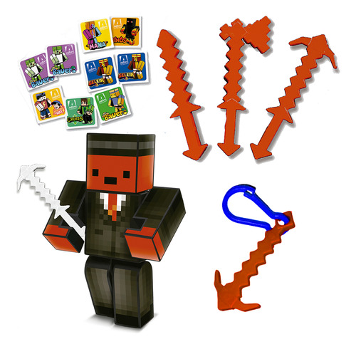 Kit Bonecos Stick + Kadu 15cm Turma Gamer Youtuber Chaveiro