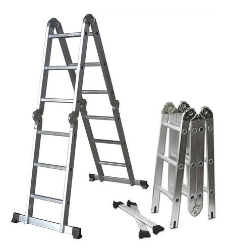 Escalera Articulada Multiproposito 3 En 1 Plegable 5,7 Mts