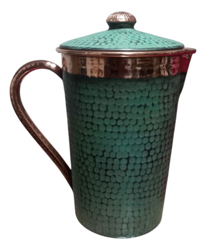 Jarra De Cobre, Capacidad 2.5lts, Color Verde. Verde Musgo