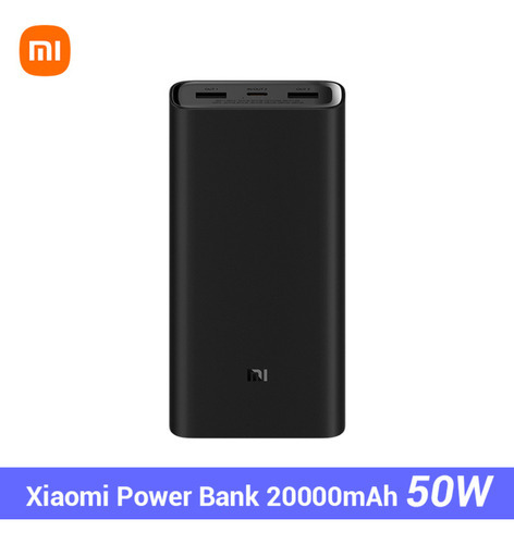 Power Bank MI 20.000mah 50w Ultra Rápido Cor Preto PB2050SZM