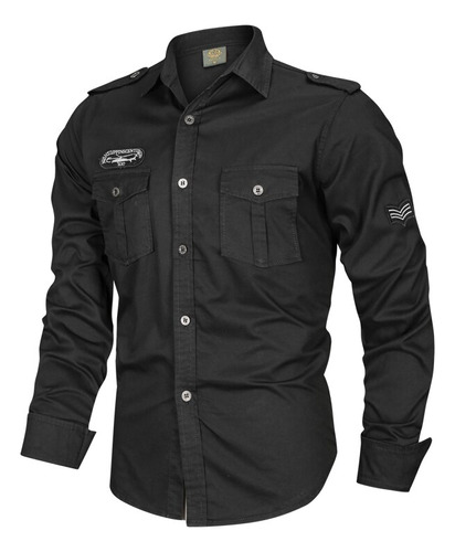 Mens Military Tactical Long Sleeve Cargo Shirt Men Shirt