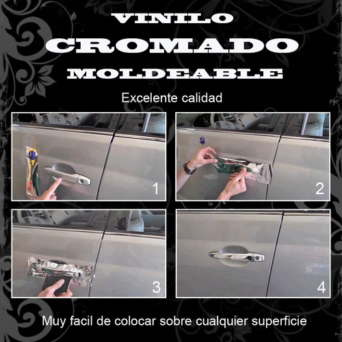Vinilo Cromado Moldeable Auto Moto Tuning (50cm X 50cm)