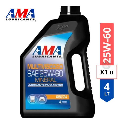 Aceite Lubricante Motor Ama Mineral 25w60 4l