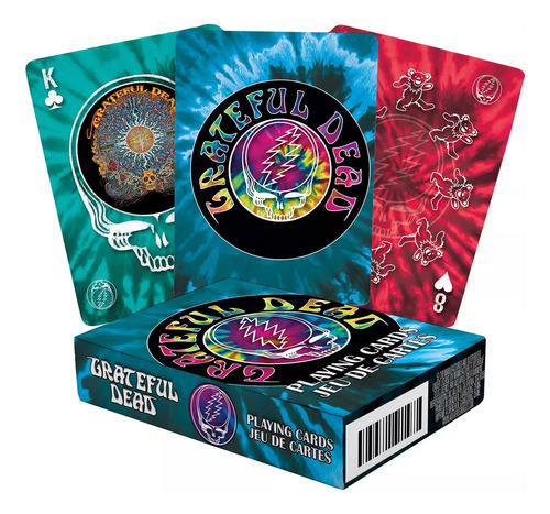 Aquarius Grateful Dead Tie Dye Jugar A Las Cartas Reverso Azul Acero