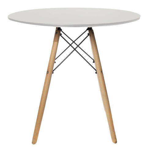 Mesa Redonda Eames Minimalista Moderna Vintage Color Blanco