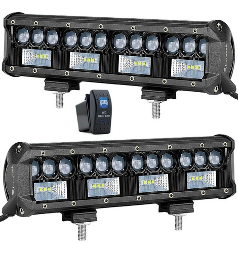 Par Farol Auxiliar Milha Offroad 576w Led F28 9d Foco Combo 