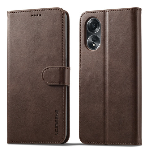 Funda De Piel Con Textura De Becerro For Oppo A78 4g