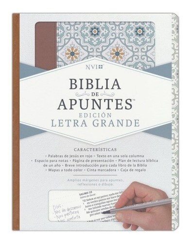 Biblia De Apuntes/nvi/azulejos Color Salvia/simil Piel