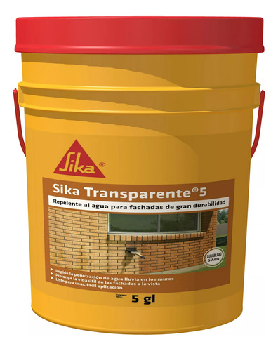 Sika Transparente-5 Repelente Agua Incoloro Para Fachadas 16