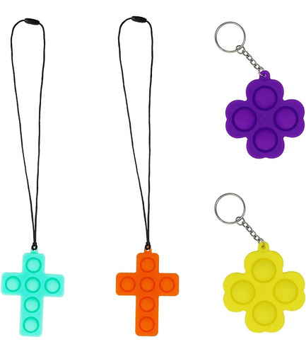 Collar Pop It, Mini Llavero Juguete Fidget, Simple Hoyuel...