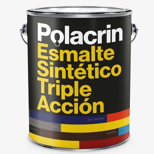 Esmalte Sintético Polacrin Triple Acción Negro 4 Litros