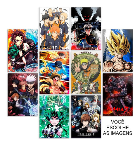 10 Quadros Animes Mini 9,5x14cm Você Escolhe As Imagens Cor Colorido