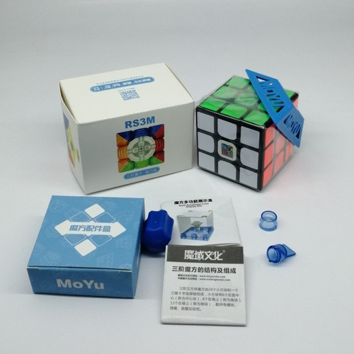 Moyu Cubo Rubik Rs3m 3x3 2020 Magnetico Black Incluye Base Y Desarmador Para Ajuste