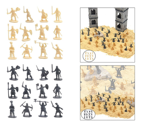 2 Juegos De Figuras De Plástico De Soldado Antiguo, Figura