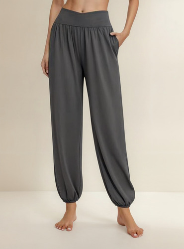 Leggings Lisos De Cintura Alta A La Moda Para Mujer, Legging
