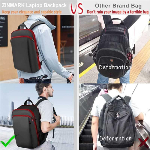 Zinmark Mochila Para Computadora Portátil Delgada Y Expandib
