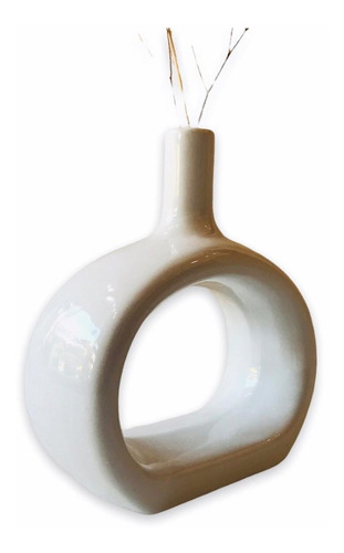 Jarron Ceramica Blanco / Nordic / ( 15 X 18 Cm )