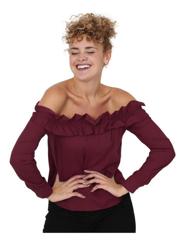 Imagen 2 de 4 de Blusa Mujer Salvaje Tentación Vino 60403005 Rayón