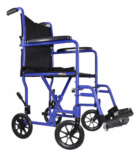 Silla De Ruedas De Traslado Super Ligera De Aluminio Premium Color Azul