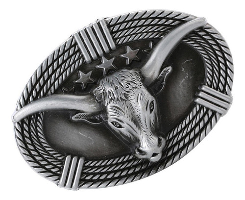 . Hebilla De Cinturón De Cabeza De Vaca 3d Estilo Vaquero