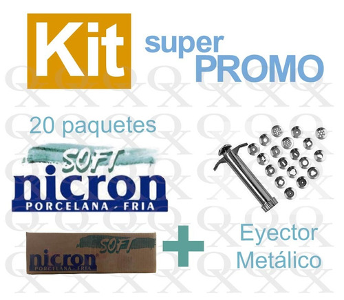 Porcelana Fria Nicron Soft 20 Paquetes + Eyector Metalico