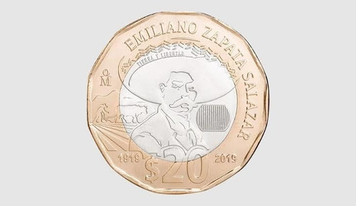 Moneda De 20 Pesos Conmemorativa Emiliano Zapata
