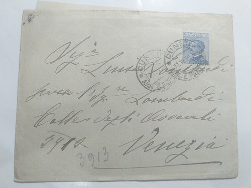 Italia Sobre Cuneo A Venezia 1919 Recibido + Carta