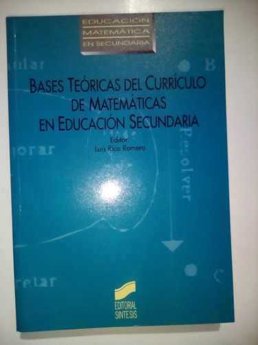 Bases Teóricas Currículo Matemáticas Educación Secundaria 