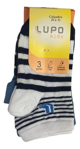 Kit C/ 3 Pares Meia Lupo Infantil Kids 2632 Menino