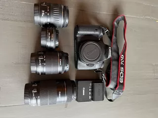 Camara Canon 70d Con 4 Lentes Y Maletin