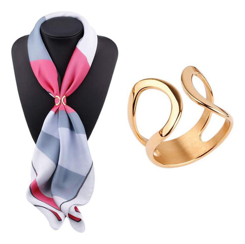 1 Bufanda Elegante Lujo Para Mujer Chal Hebilla Anillo Seda