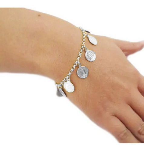Pulseira Feminina Os 10 Mandamentos Folheado A Prata 925