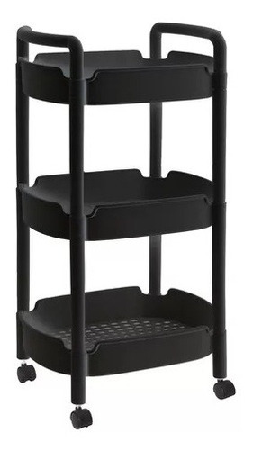 Carrito Organizador 360 Multiusos 3 Niveles Plástico Negro