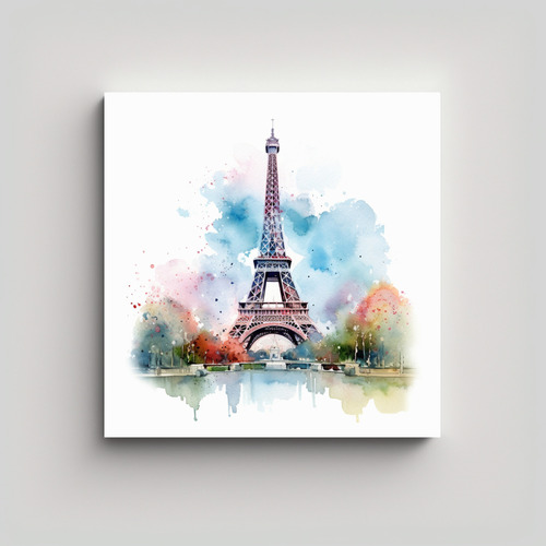 70x70cm Cuadro Decorativo Diseño Único Torre Eiffel Estilo